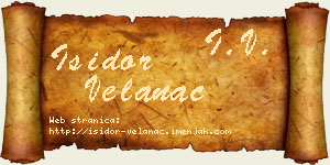 Isidor Velanac vizit kartica